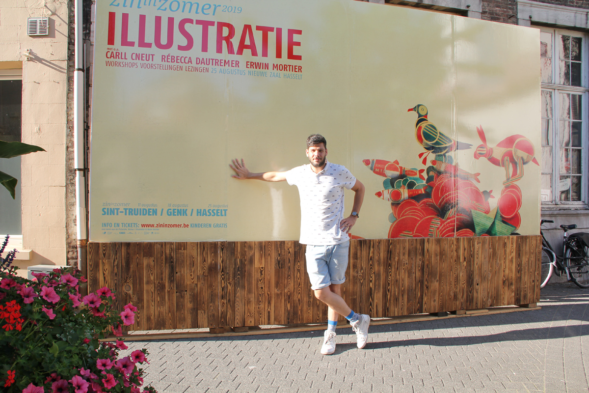 Alain Verster tekende het affichebeeld voor Zin in Zomer 2019 - 25 augustus 2019 - foto: Raf Bergans