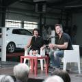 Chantal Pattyn en Peter Verhelst in gesprek over "De kunst van het crashen" - 29 augustus 2015 - foto: Raf Bergans